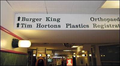 Sign making sure you can find Burger King inside SickKids.